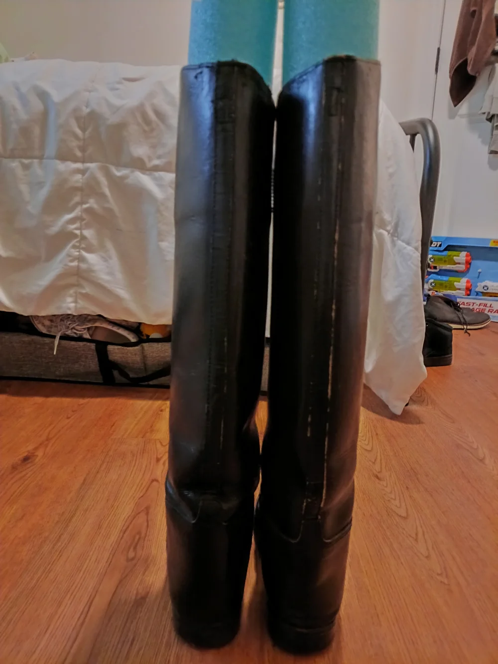 Vintage Tall Black Leather Riding Boots
